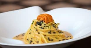 Spaghetti alla Chitarra, - sea urchin, caviar, chives