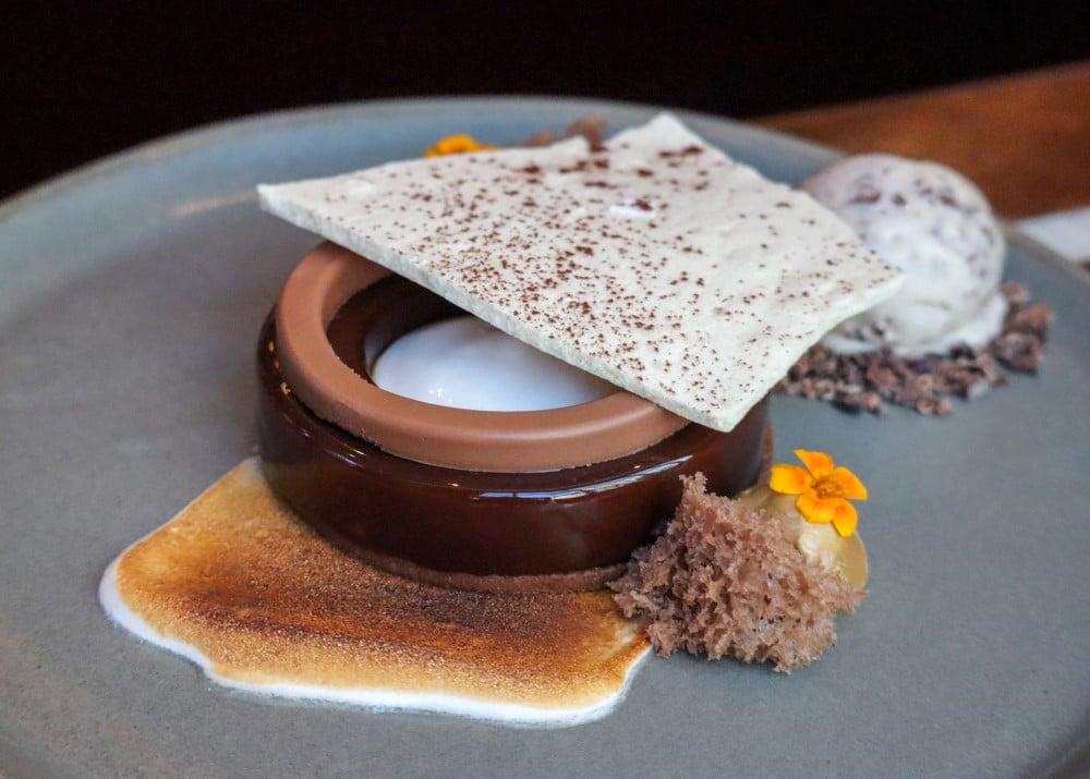 Torcia - soft marshmallow, crisp cocoa meringue, molasses, smoked autumn spices, stracciatella